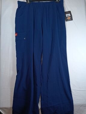 Dickies Womens Navy Blue Straight-Leg Scrub Pants Xtreme Stretch New With Tags